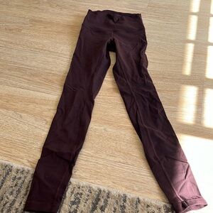 Maroon high waisted lululemon leggings
